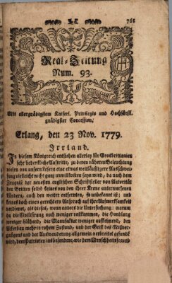 Real-Zeitung (Erlanger Real-Zeitung) Dienstag 23. November 1779