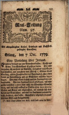 Real-Zeitung (Erlanger Real-Zeitung) Dienstag 7. Dezember 1779