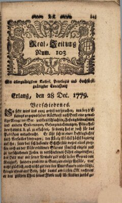 Real-Zeitung (Erlanger Real-Zeitung) Dienstag 28. Dezember 1779