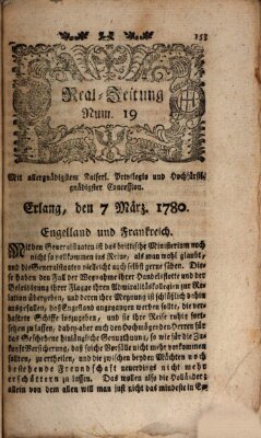 Real-Zeitung (Erlanger Real-Zeitung) Dienstag 7. März 1780