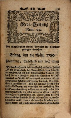 Real-Zeitung (Erlanger Real-Zeitung) Freitag 24. März 1780