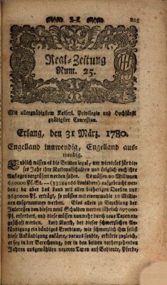 Real-Zeitung (Erlanger Real-Zeitung) Freitag 31. März 1780