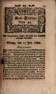 Real-Zeitung (Erlanger Real-Zeitung) Dienstag 13. Juni 1780