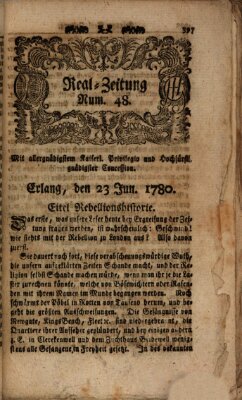 Real-Zeitung (Erlanger Real-Zeitung) Freitag 23. Juni 1780