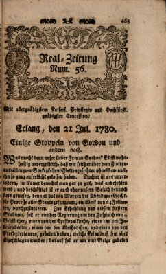 Real-Zeitung (Erlanger Real-Zeitung) Freitag 21. Juli 1780