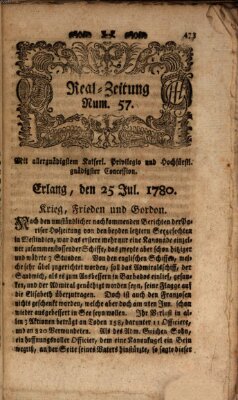 Real-Zeitung (Erlanger Real-Zeitung) Dienstag 25. Juli 1780