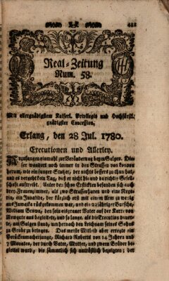 Real-Zeitung (Erlanger Real-Zeitung) Freitag 28. Juli 1780