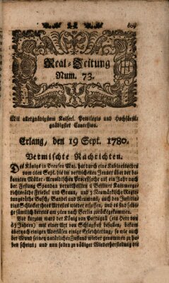 Real-Zeitung (Erlanger Real-Zeitung) Dienstag 19. September 1780