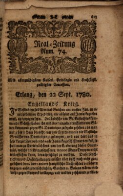 Real-Zeitung (Erlanger Real-Zeitung) Freitag 22. September 1780