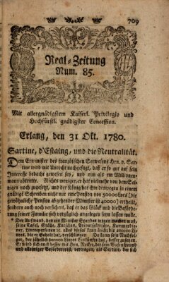 Real-Zeitung (Erlanger Real-Zeitung) Dienstag 31. Oktober 1780