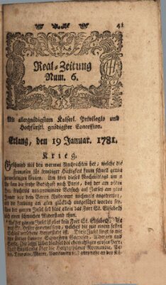 Real-Zeitung (Erlanger Real-Zeitung) Freitag 19. Januar 1781