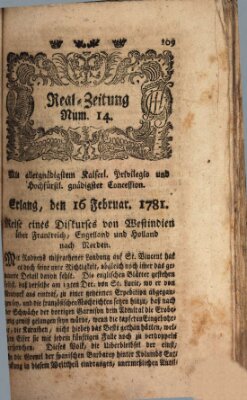 Real-Zeitung (Erlanger Real-Zeitung) Freitag 16. Februar 1781