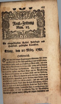 Real-Zeitung (Erlanger Real-Zeitung) Dienstag 20. März 1781