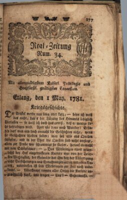 Real-Zeitung (Erlanger Real-Zeitung) Dienstag 1. Mai 1781