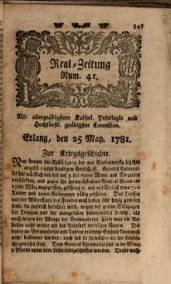 Real-Zeitung (Erlanger Real-Zeitung) Freitag 25. Mai 1781