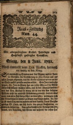 Real-Zeitung (Erlanger Real-Zeitung) Freitag 8. Juni 1781