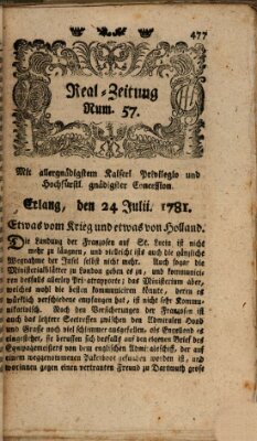 Real-Zeitung (Erlanger Real-Zeitung) Dienstag 24. Juli 1781