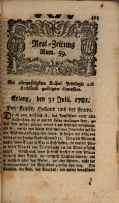 Real-Zeitung (Erlanger Real-Zeitung) Dienstag 31. Juli 1781