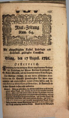 Real-Zeitung (Erlanger Real-Zeitung) Freitag 17. August 1781