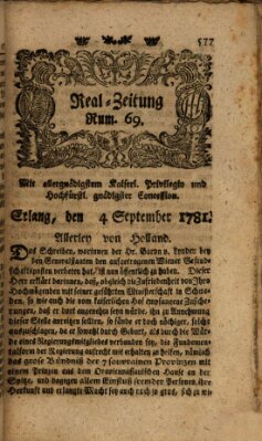 Real-Zeitung (Erlanger Real-Zeitung) Dienstag 4. September 1781