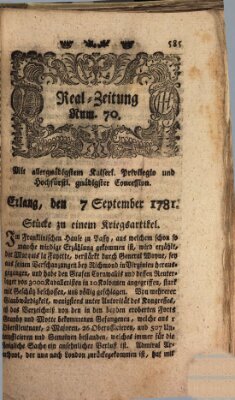 Real-Zeitung (Erlanger Real-Zeitung) Freitag 7. September 1781