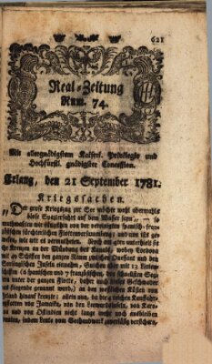 Real-Zeitung (Erlanger Real-Zeitung) Freitag 21. September 1781