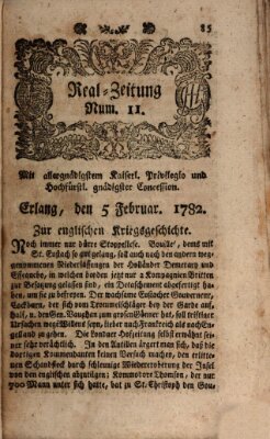 Real-Zeitung (Erlanger Real-Zeitung) Dienstag 5. Februar 1782