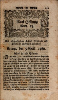 Real-Zeitung (Erlanger Real-Zeitung) Freitag 5. April 1782