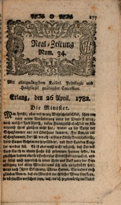 Real-Zeitung (Erlanger Real-Zeitung) Freitag 26. April 1782