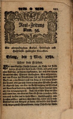 Real-Zeitung (Erlanger Real-Zeitung) Freitag 3. Mai 1782