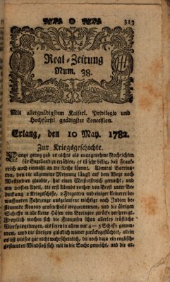 Real-Zeitung (Erlanger Real-Zeitung) Freitag 10. Mai 1782