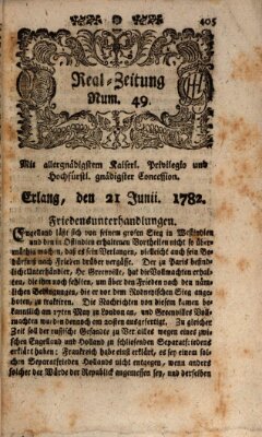 Real-Zeitung (Erlanger Real-Zeitung) Freitag 21. Juni 1782