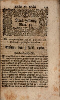 Real-Zeitung (Erlanger Real-Zeitung) Freitag 5. Juli 1782