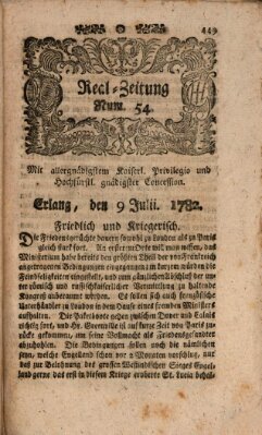 Real-Zeitung (Erlanger Real-Zeitung) Dienstag 9. Juli 1782