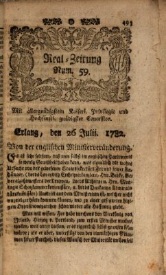 Real-Zeitung (Erlanger Real-Zeitung) Freitag 26. Juli 1782