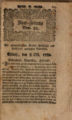 Real-Zeitung (Erlanger Real-Zeitung) Dienstag 8. Oktober 1782