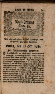 Real-Zeitung (Erlanger Real-Zeitung) Freitag 11. Oktober 1782