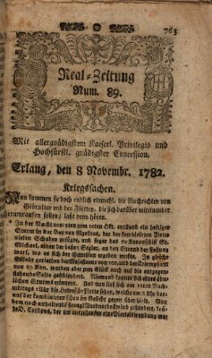 Real-Zeitung (Erlanger Real-Zeitung) Freitag 8. November 1782