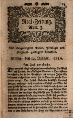 Real-Zeitung (Erlanger Real-Zeitung) Dienstag 10. Januar 1786