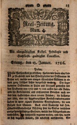 Real-Zeitung (Erlanger Real-Zeitung) Freitag 13. Januar 1786