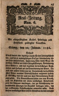 Real-Zeitung (Erlanger Real-Zeitung) Freitag 20. Januar 1786