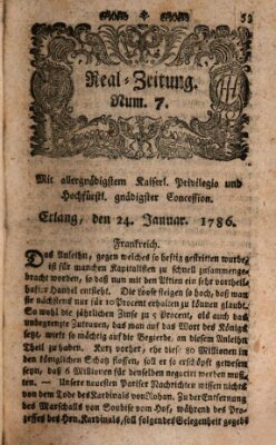 Real-Zeitung (Erlanger Real-Zeitung) Dienstag 24. Januar 1786