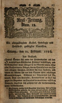 Real-Zeitung (Erlanger Real-Zeitung) Freitag 10. Februar 1786