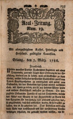 Real-Zeitung (Erlanger Real-Zeitung) Dienstag 7. März 1786