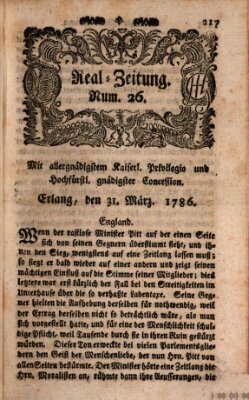 Real-Zeitung (Erlanger Real-Zeitung) Freitag 31. März 1786