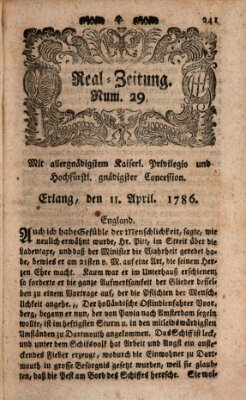 Real-Zeitung (Erlanger Real-Zeitung) Dienstag 11. April 1786