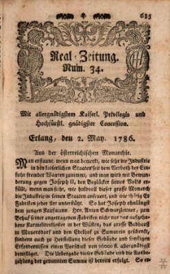 Real-Zeitung (Erlanger Real-Zeitung) Dienstag 2. Mai 1786