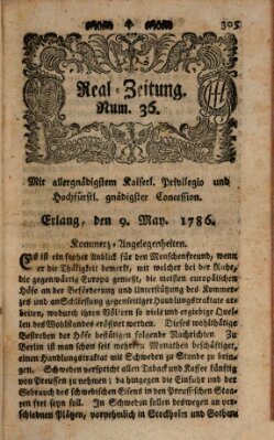 Real-Zeitung (Erlanger Real-Zeitung) Dienstag 9. Mai 1786