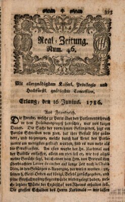 Real-Zeitung (Erlanger Real-Zeitung) Freitag 16. Juni 1786