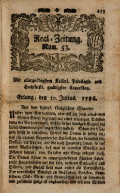 Real-Zeitung (Erlanger Real-Zeitung) Montag 10. Juli 1786